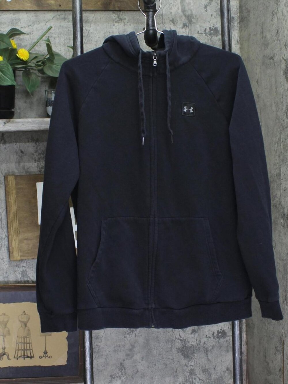 Under Armour Mens Full Zip Fleece Hooded Sweatshirt Black L